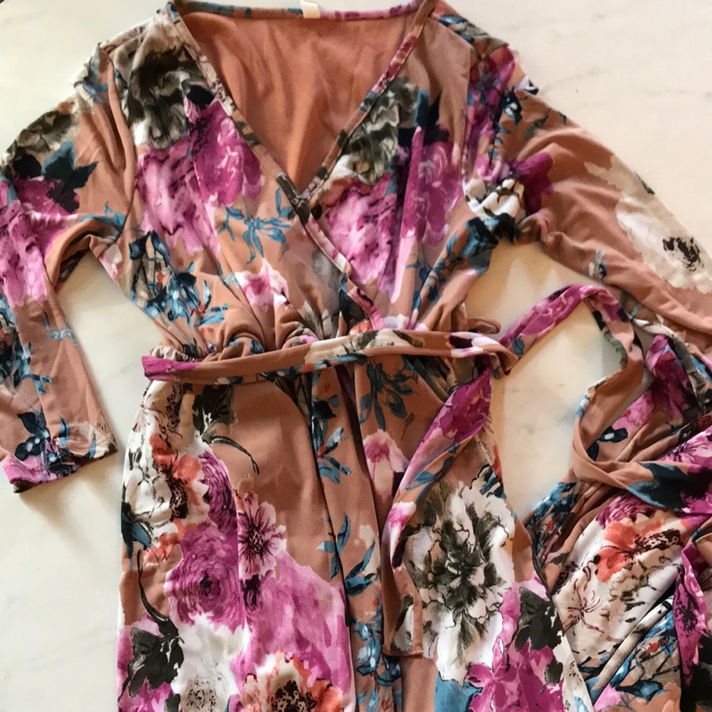 Pink Blush floral maternity dress